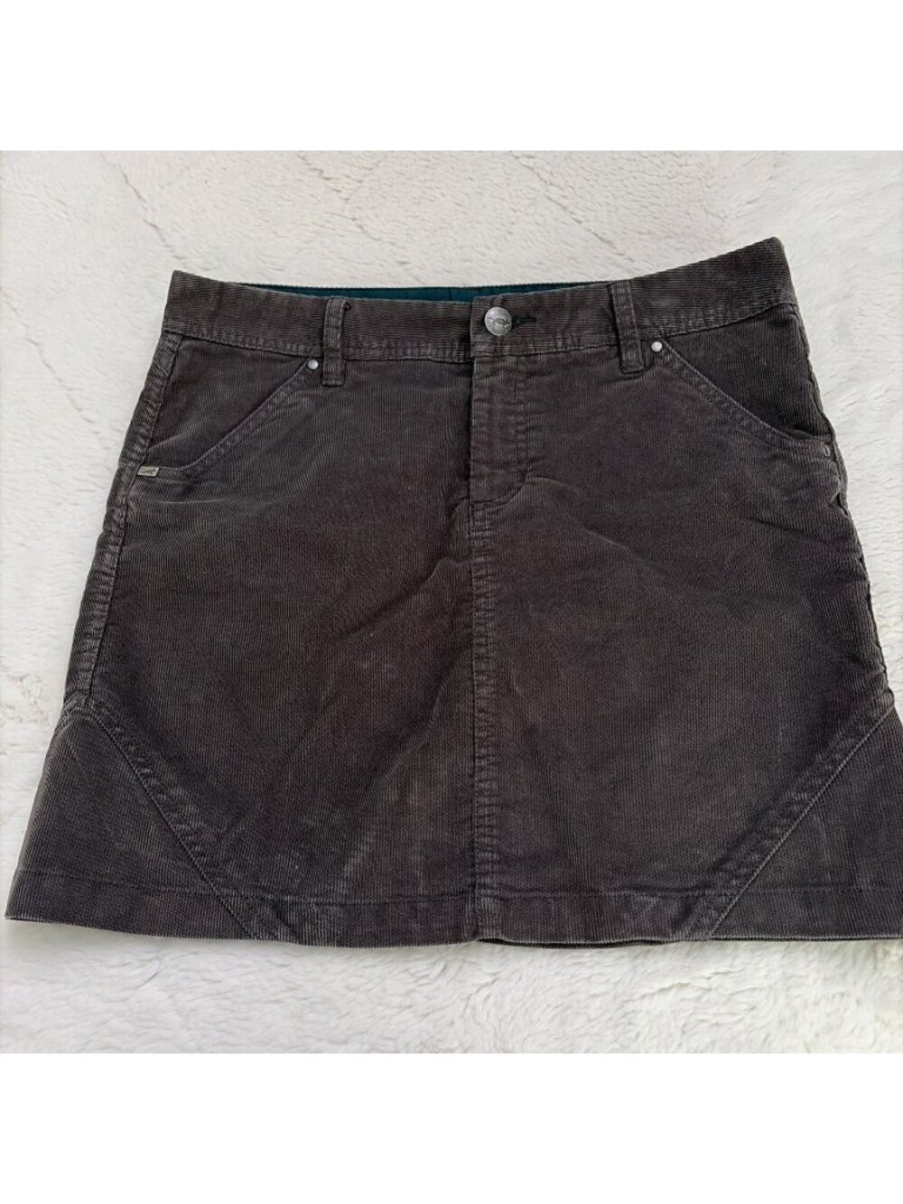 Horny Toad Gray Plaid Outdoor Hiking Skirt 8 Corduroy